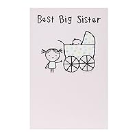 Best Big Sister Card - Light Pink Design, 121x184mm