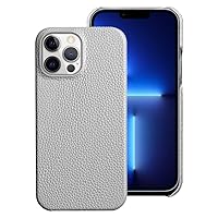 Lychee Pattern Leather Phone case for iPhone 13 Pro Max 12 13 Mini 12 pro max 11 XR XS MAX 8 Plus 7 Luxury Back Cover,Gray,for iPhone 13Pro Max