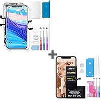 Battery Replacement and Screen for iPhone Xs Max:High Capacity 4280mAh New 0 Cycle Battery fit for iPhone Xs Max Model A1921, A2101, A2102, A2104 with Complete Repair Tool Kit and Instructions