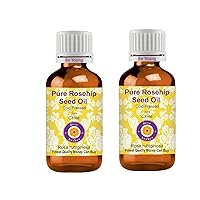 dève herbes Pure Rosehip Seed Oil (Rosa rubiginosa) Cold Pressed (Pack of Two) 100ml X 2 (6.76 oz)