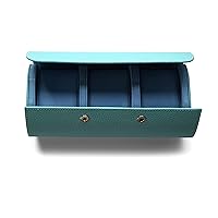 Sprezzi Fashion Luxury Watch Roll Watch Box Turquoise Leather for One or Three Watches Handmade Watch Storage Case with Gift Box (Turquoise) (Leather 3 Watches)