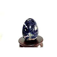 Jet Natural Crystal Sodalite Gemstone Egg Spiritual Agate Healing Fortune Crystal Therapy Bonded Magic Easter Teller Himalayan Rock Crystal Stone Genuine Beautiful (Sodalite)
