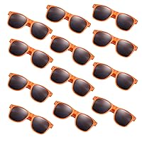 FEPITO 24 Pack Party Sunglasses Bulk for Birthday Party Favors Goody Bag Fillers for Beach Pool Party Toys for Adults, Orange