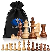 Collector Edition Wooden Chess Pieces Chess Coins Pawns Chessmen Figurine Pieces (Brown & White)
