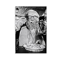 SLRSWMYS Restaurant Men Eat Spaghetti Posters Fun Kitchen Wall Dining Room Decor Canvas Painting Posters And Prints Wall Art Pictures for Living Room Bedroom Decor 12x18inch(30x45cm) Unframe-style