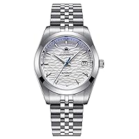 ADDIESDIVE Luxury Automatic Watches Men's Sapphire Glass Solid Stainless Steel Bracelet with Elegant Ocean Wave dial