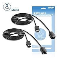 Keten NES/SNES Classic Controller Extension Cable 3M/10 ft (2-Pack), Super NES Extended Power Cord for Super Nintendo Classic Edition 2017 and NES Classic Mini 2016, Also for Wii/Wii U Controller
