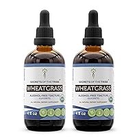 Secrets of the Tribe Wheatgrass Alcohol-Free Tincture Extract, USDA Organic Wheatgrass (Triticum aestivum) Dried Leaf (2x4 fl oz)