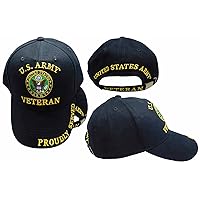 United States U.S. Army Veteran Proudly Served Black 100% Cotton Adjustable Embroidered Cap Hat CP00114