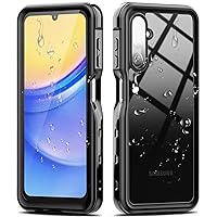 Hllhunkhe Samsung Galaxy A15 5G Waterproof Case with Built-in Screen Protector - Rugged Full Body Underwater Dustproof Shockproof Drop Proof Protective Cover for Samsung Galaxy A15 5G, Black