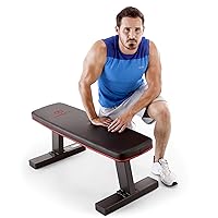 Deluxe Versatile Flat Bench Workout Utility Bench with Steel Frame SB-10510, Black, 19.00 x 17.00 x 44.00 inches