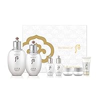 The History of Whoo Gongjinhyang Seol Special Set | Brightening Skincare Set for Instant Skin Radiance & Luminosity | Contains Gongjinhyang Seol Balancer,Lotion,Essence,Corrector,Cream & Sunscreen
