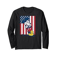 Disney - Mickey Vertical American Flag Long Sleeve T-Shirt