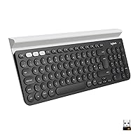 Lady house Logitech K780 Multi-Device Wireless Keyboard for Computer, Phone and Tablet – Flow Cross-Computer Control Compatible – Speckles (Renewed), Black, (920-008025)