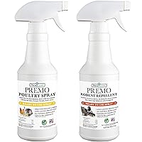 Poultry & Rodent Spray by Premo Guard – Treat Mites, Fleas, Flies, and Lice – Fast Acting & Effective – Chicken, Turkey, Waterfowl, and Birds – Best Natural Protection for Control & Prevention