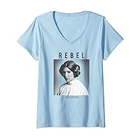 Womens Star Wars Princess Leia Rebel Box Up Respect Existence V-Neck T-Shirt
