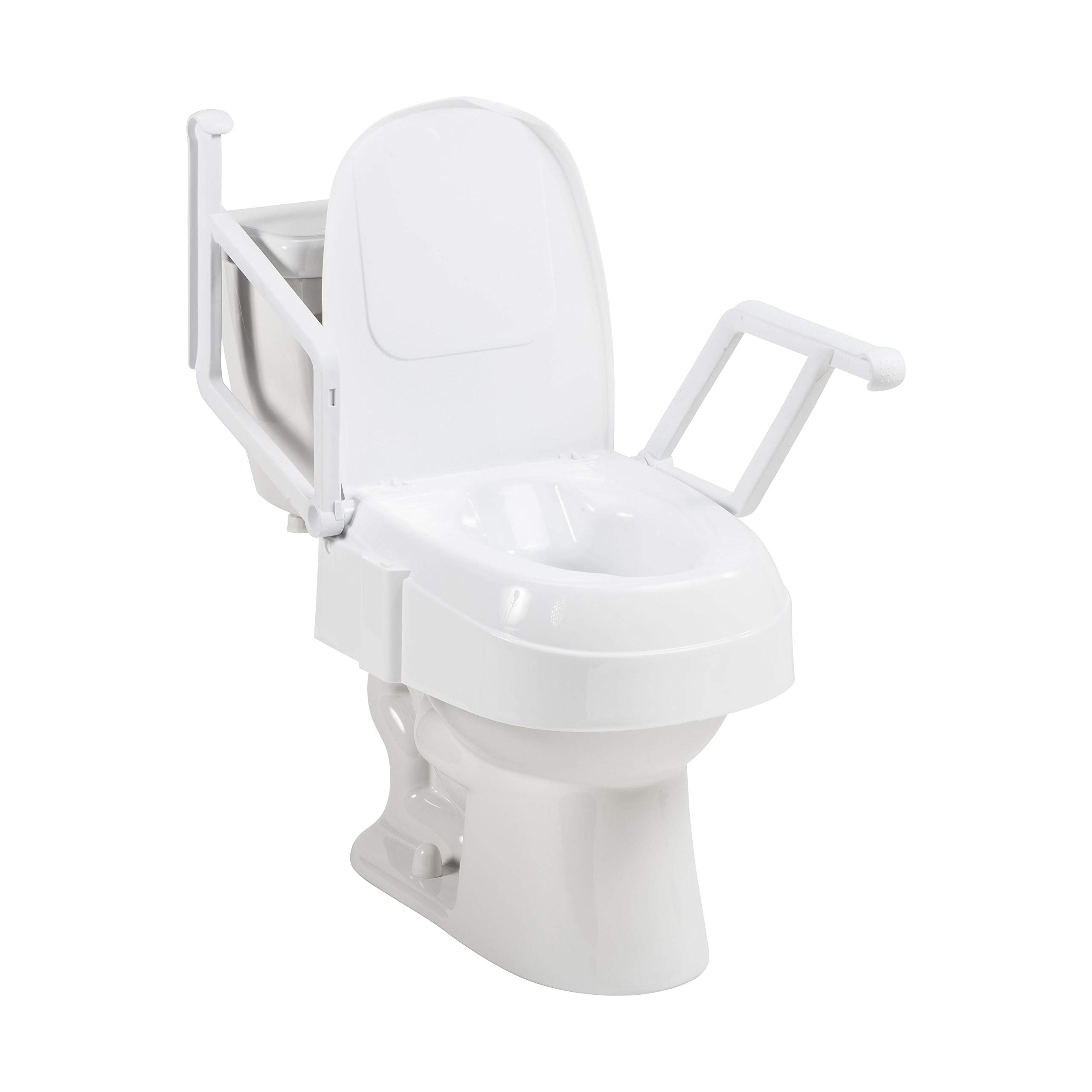 Drive Medical PreserveTech Universal Raised Toilet Seat With Handles, White