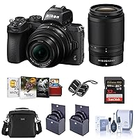 Z50 DX-Format Mirrorless Camera with NIKKOR Z DX 16-50mm f/3.5-6.3 VR & Z DX 50-250mm f/4.5-6.3 VR Lenses - Bundle with Camera Case, 32GB SDHC U3 Card, 62 / 46mm Filter Kits, PC Software, More