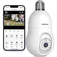 4MP Bulb Security Camera 2.4GHz,360° 2K Security Cameras Wireless Outdoor Indoor Full Color Day and Night, Motion Detection, Audible Alarm, Easy Installation, Compatible with Alexa