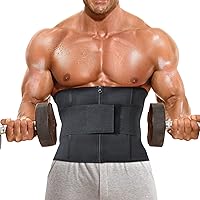 Waist Trainer for Men Waist Trimmer with Adjustable Sweat Belt Back Support Corset Compression Girdle Sauna Suits