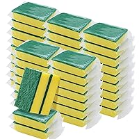80 Pack Individually Wrapped Sponges,Kitchen Dishwashing Sponges Bulk,Non Scratch scouring Pads Scrub sponges for Dishes Household Cleaning Travel Apartments Hotel Car