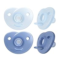 Philips AVENT Soothie Heart Pacifier, Blue/Light Blue, 0-3 Months, 4 Pack, SCF099/41