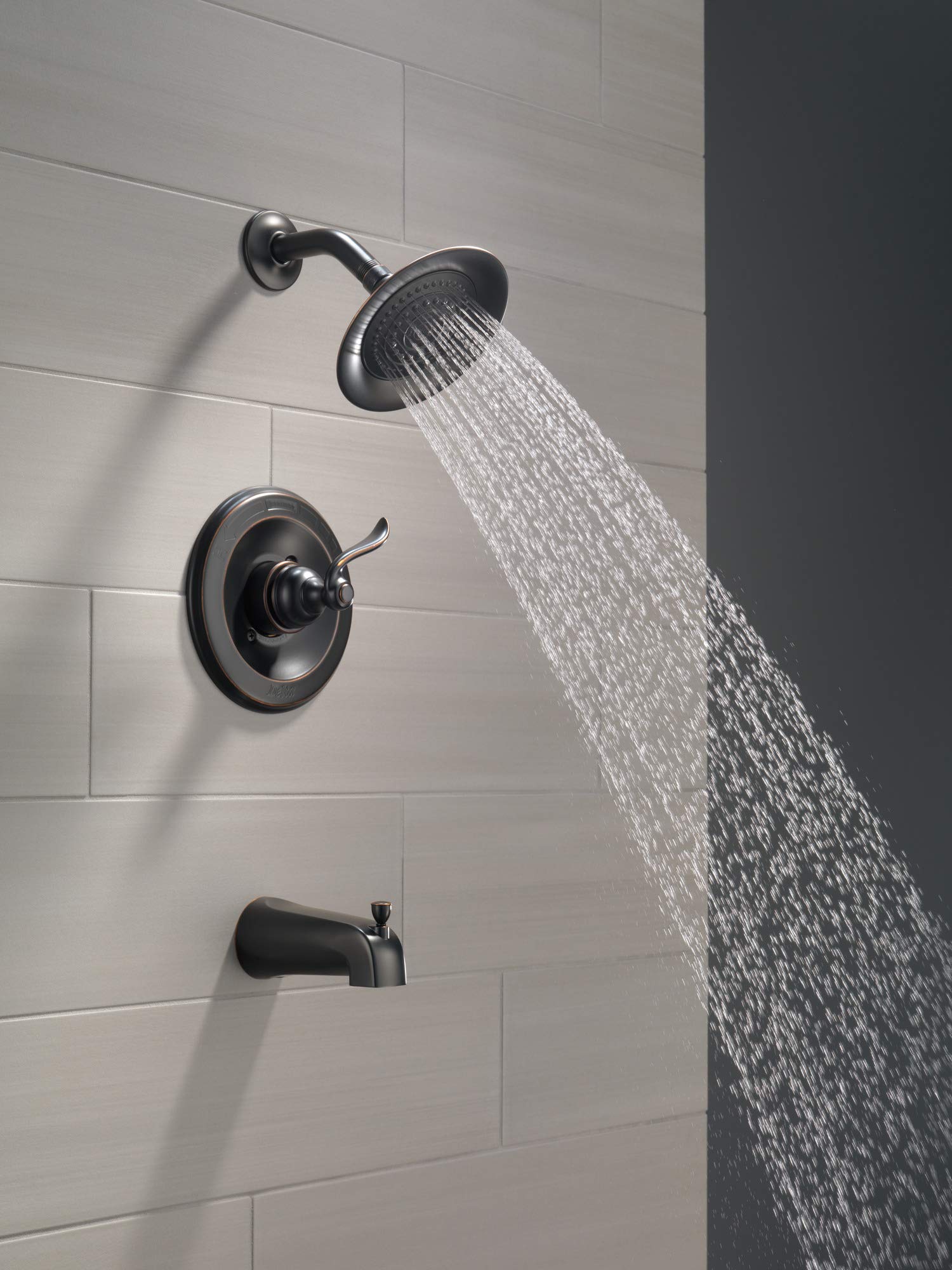 Delta Faucet Windemere Single-Function Tub and Shower Trim Kit with Single-Spray Shower Head, Oil Rubbed Bronze BT14496-OB (Valve Not Included)