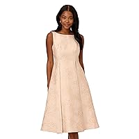 Adrianna Papell Women's Texutred Jacquard Flared Dress