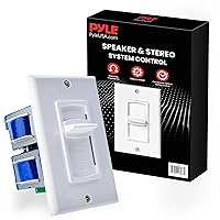 Pyle Home In Wall Speaker Volume Control-Home Audio Smart Speakers Stereo Controller Selector Switch Pod Box-Vertical Sliding Control, For Home Theater Indoor/Outdoor Remote Speakers PVC2 WHITE/BLUE