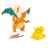 Pokémon Charizard Deluxe Feature Figure - Includes 7-inch Interactive Charizard Figure Plus 2-inch Pikachu Figure with Figure Launcher - Authentic Details