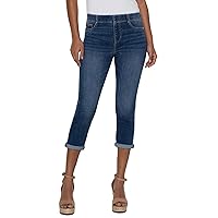Liverpool Women's Petite Chloe Pull-on Crop Skinny with Rolled Cuff in Fowler