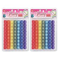 126 Pcs Beads Jewelry Making Kit DIY Hair Braiding Bracelet Ornaments Crafts Jumbo Round Pony (Pearl Rainbow)