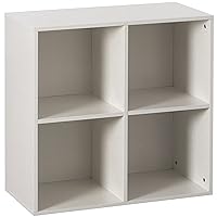 Modern Wooden Toy Storage Bookshelf 4 Cube Organizer Square Bookcase, White