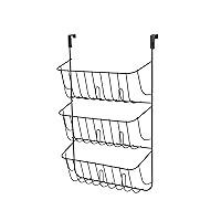 Spectrum Diversified Holder, Kitchen Storage, Fits Over The Cabinet Door, Cookware & Plastic Container Lid Organizer, Large, Industrial Gray