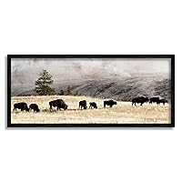 Stupell Industries Grazing Bison Rural Country Fog Giclee Framed Wall Art, Design by Danita Delimont