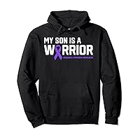 My Son is a Warrior Hodgkin's Lymphoma Cancer Awareness Gift Pullover Hoodie