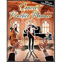 Concert Practice Planner: 8.5 x 11 inches ( 21.5 x 27.9 cm ), 129 colored pages, 4 repeating Pages with Lesson Planner, Blank Sheet Music and Note ... theory journal, for all common instruments