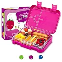 Bento Box For Kids, Kids Lunch Box Dishwasher Safe, BPA-Free Lunch Box for Kids, Easy to Clean Lunch Box for Girls and Boys, Sectioned Compartment Kids Bento Lunch Box - Pink