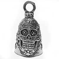 Guardian® Sugar Skull Flowers of Death Motorcycle Biker Luck Gremlin Riding Bell