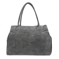 Womens Expandable Italian Suede Leather Shoulder Bag