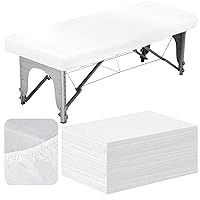 Framendino, 25 Pack White Disposable Fitted Massage Table Sheets SPA Bed Covers for Beauty Salon