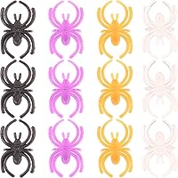 120 Pack Spider Rings Multicolor Plastic Rings for Halloween Party Favors