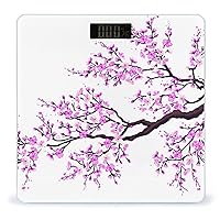 Sakura Tree Cherry Blossoms Digital Smart Body Weight Scales Electronic Weighing Scale for Bedroom