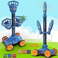 Rabosky Toss Games Toys for Boys Ages 4-6 5-7 6-8 8-12, Giant 2-in-1 Ring Toss & Bean Bags Games, Outdoor Kids Toys, Birthday Gift for Toddlers 3-5, Height Adjustable, Movable