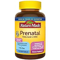 Nature Made Prenatal with Folic Acid + DHA, Dietary Supplement for Daily Nutritional Support, 110 Softgels, 110 Day Supply