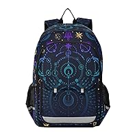 ALAZA Moon Star Witchy Blue & Purple Laptop Backpack Purse for Women Men Travel Bag Casual Daypack with Compartment & Multiple Pockets