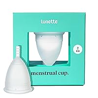 Lunette Reusable Menstrual Cup, Model 2 Period Cup for Moderate to Heavy Flow, Clear