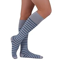 Stripe Pattern 15-20 mmHg Graduated Compression Socks for Women & Men