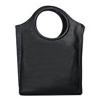 NOVICA Handmade Leather Handbag Black with Two Coin Purses from Brazil Handbags Handle Solid Modern 'Black Fashion'