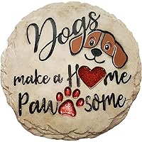 Spoontiques - Garden Décor - Dogs Make a Home Pawsome Stepping Stone - Decorative Stone for Garden